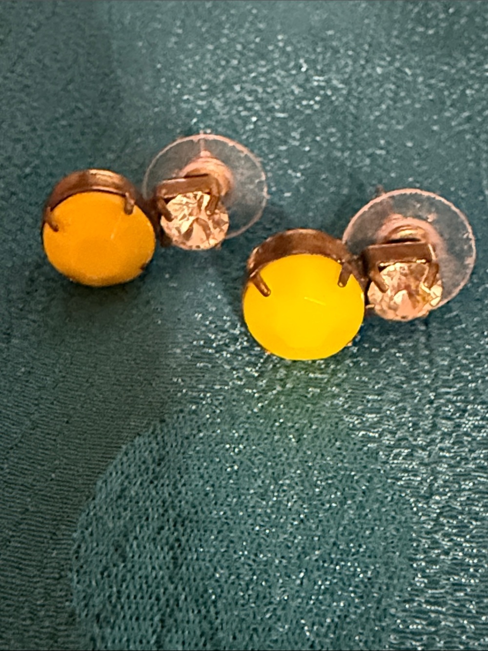 Yellow Crystal Stud Earrings - Women Jewelry